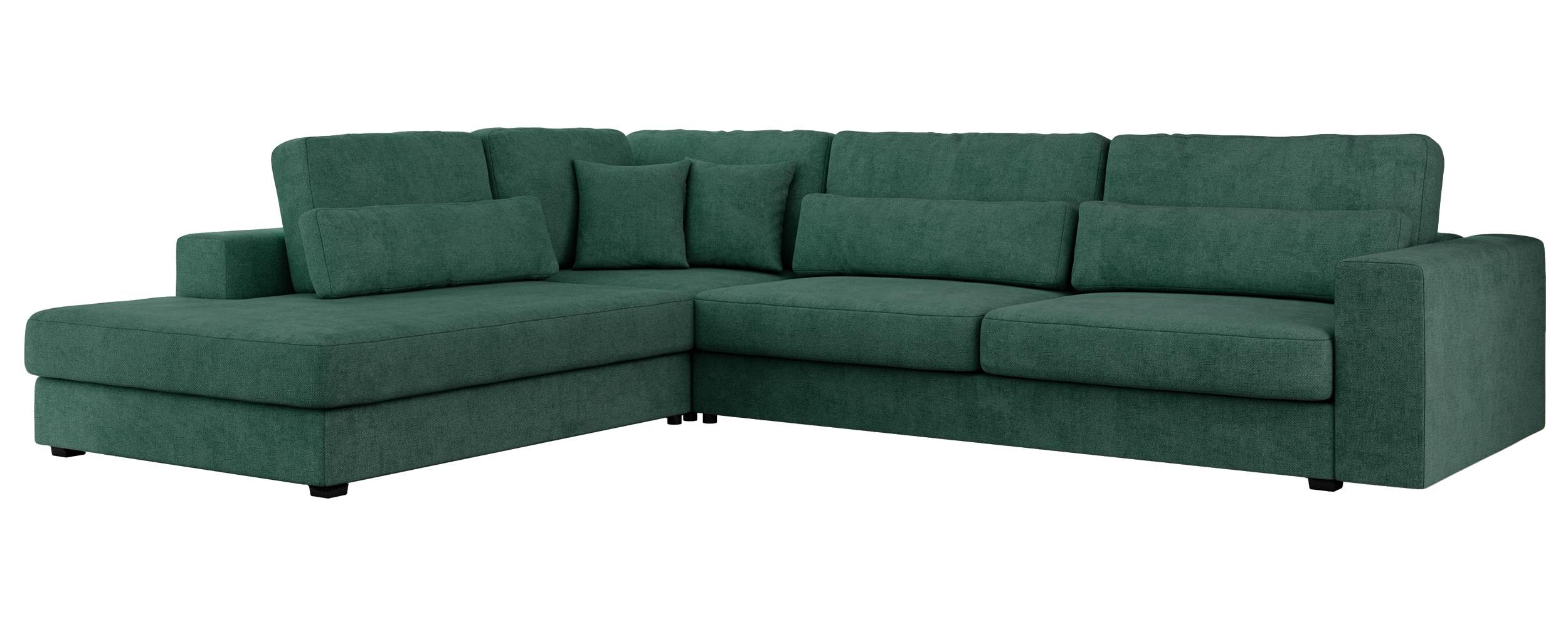 ECKSOFA Savona Grün Strukture - links - Schwarz/Grün, Kunststoff/Textil (316/249cm) - MKS