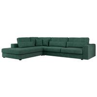 ECKSOFA Savona Grün Strukture - links - Schwarz/Grün, Kunststoff/Textil (316/249cm) - MKS