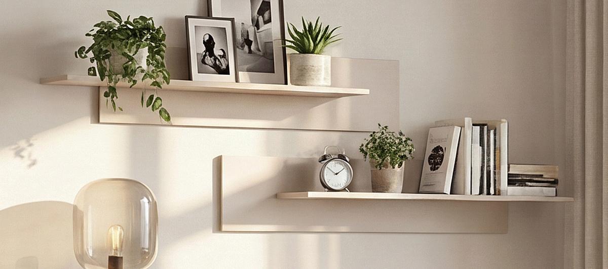 WANDBOARD-SET Kaschmir 100-120 x 20 cm, Wandregal 2-teilig hängend - Kaschmir, Holzwerkstoff (120/20/20cm) - Inn.Furn