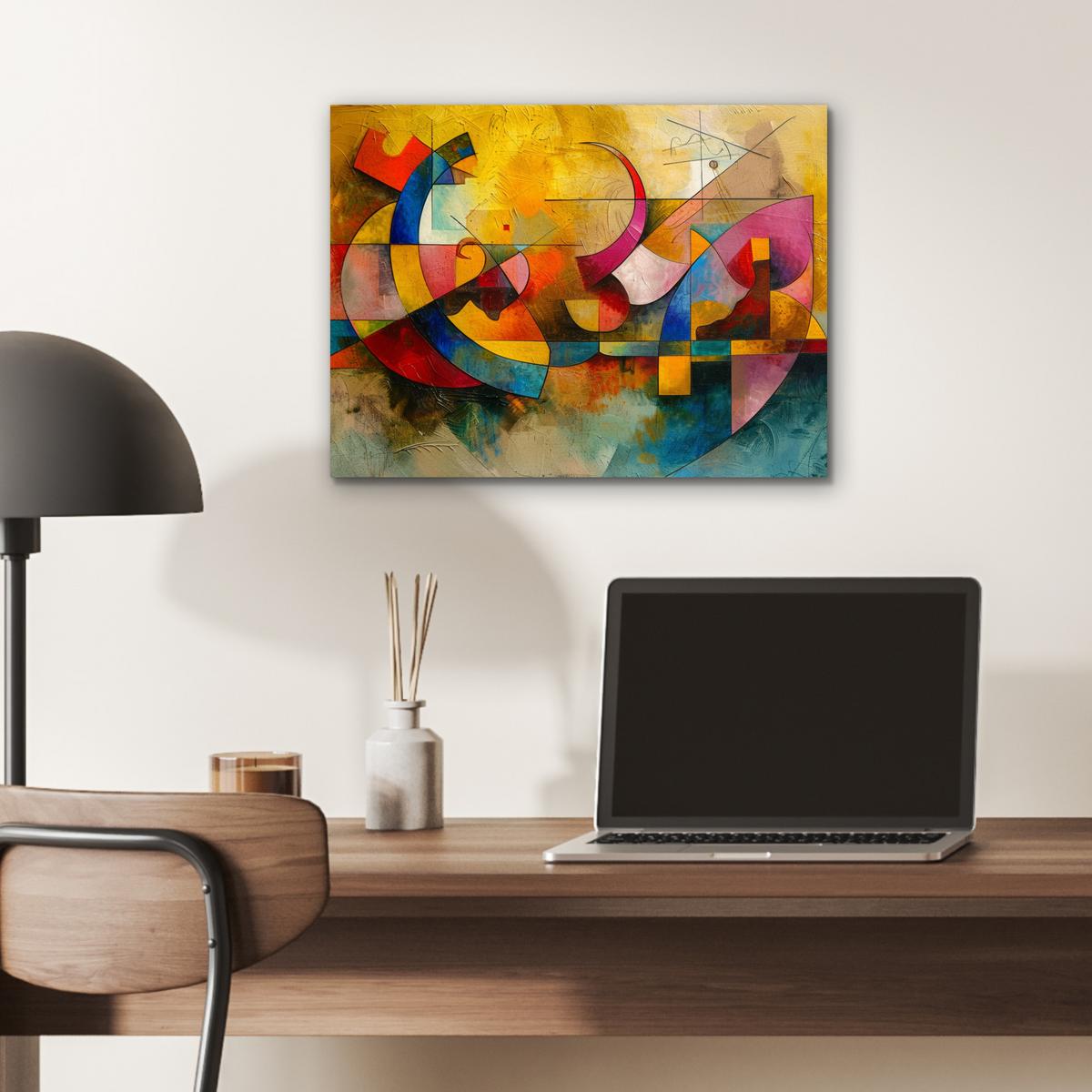 METALLBILD Kunst - Abstrakt - Modern 40x30 cm - Gelb, Metall (40/30cm) - MuchoWow