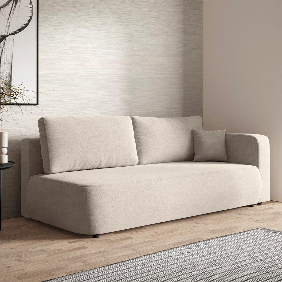 SOFA Antonio 3 Sitzplätze Hellgrau - Beige, Holz (228/82/106cm) - Petits-meubles
