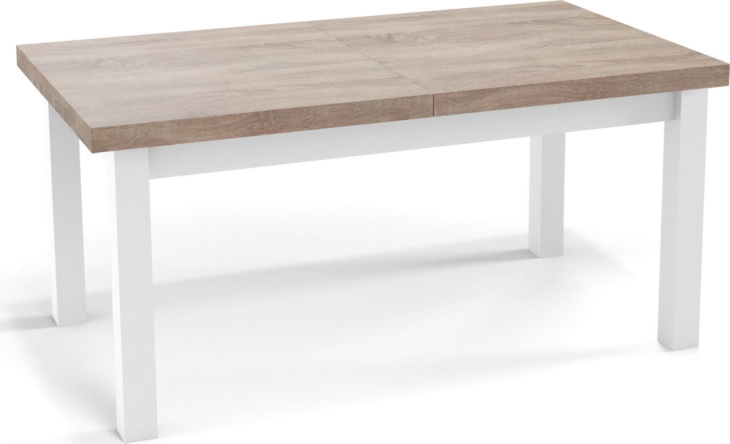 ESSTISCH Avena rechteckig ausziehbar, Sonoma Eiche 120/80/78 - Weiß/Sonoma Eiche, Holz/Holzwerkstoff (80/160/78cm) - WFL GROUP