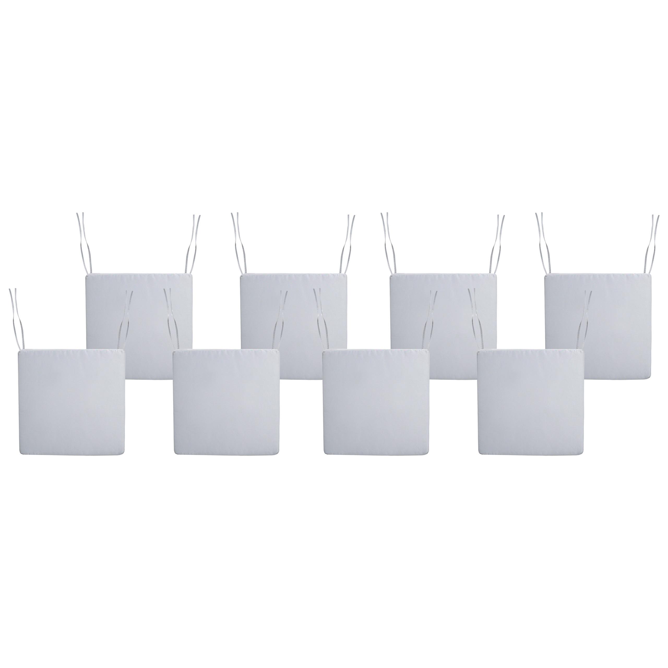 GARTENSTUHLKISSEN 8er-Set Hellgrau 46/46 cm Sassari Premium - Hellgrau, Textil (46/5/46cm) - Beliani