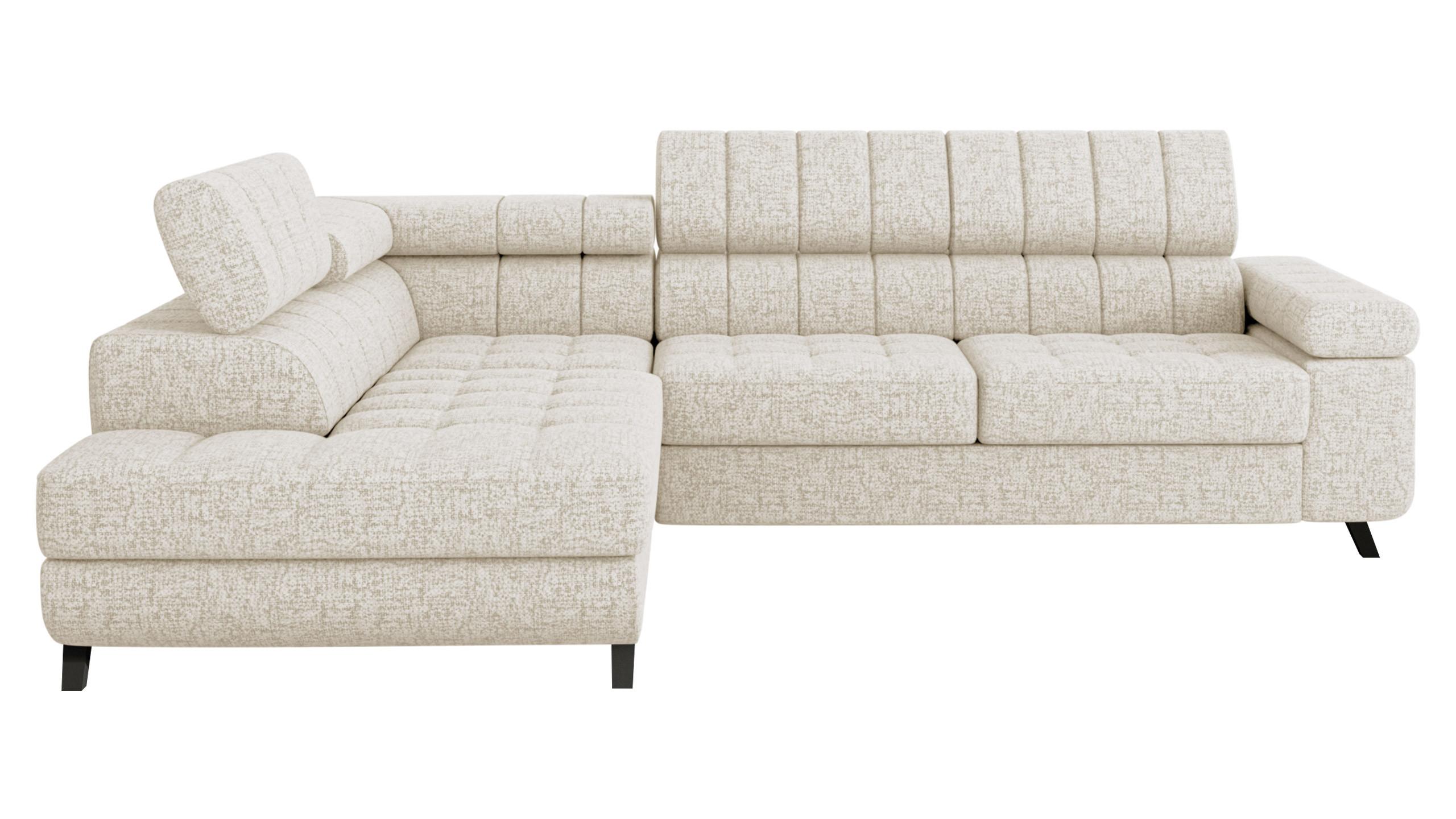 ECKSOFA Nord, Seite: Links - Creme/Schwarz, Holz/Textil (264/203cm) - MIRJAN24
