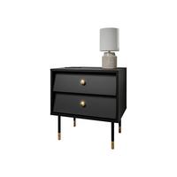 NACHTTISCH-SET Valerio 2S (2 Stück) - Goldfarben/Schwarz, Holzwerkstoff/Kunststoff (52/55/39cm) - MIRJAN24