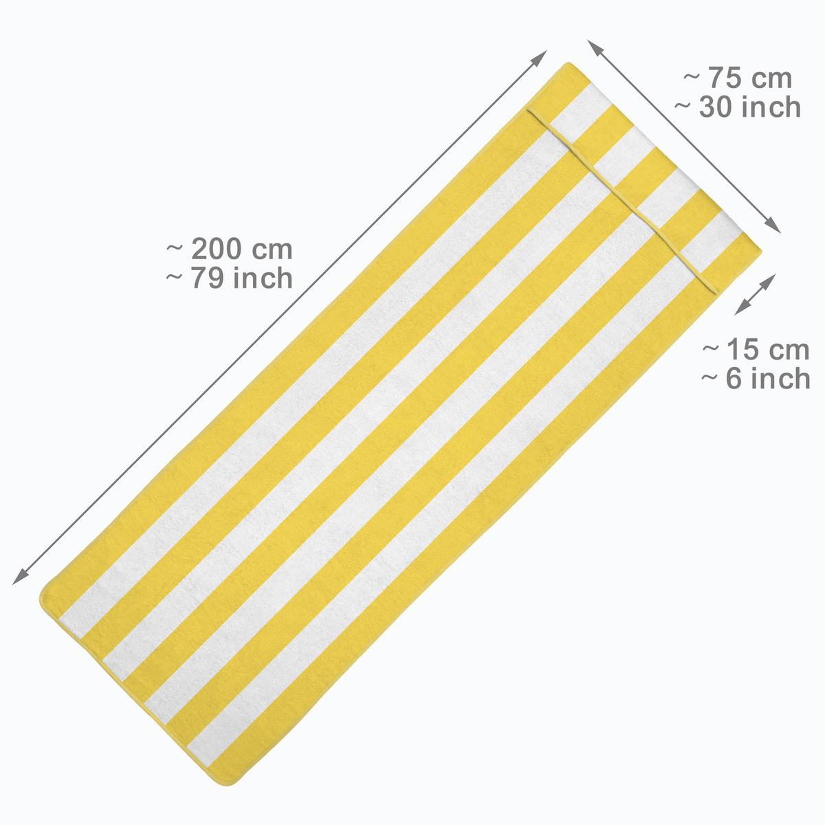 HANDTUCH Cassis 200x75cm Gelb/Weiß gestreift - Gelb, Textil (75/200cm) - Beautissu 