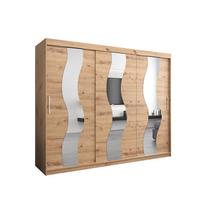 SCHWEBETÜRENSCHRANK 200/250/62 3-türig - Silberfarben/Eiche Artisan, Holz/Kunststoff (250/200/62cm) - MÖBEL KRYSPOL