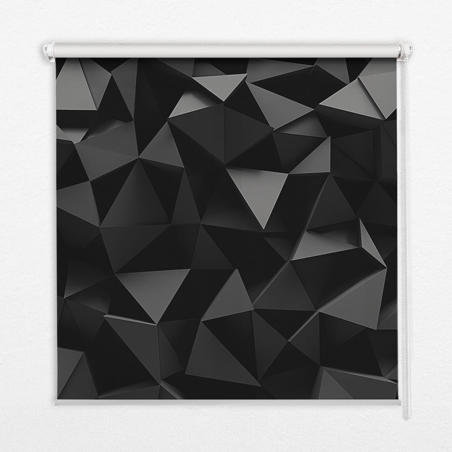 INNENROLLO - Fensterrollo - Rollo - 60x40 cm - Schwarzes Origami - Schwarz, Kunststoff (60/140/0.5cm) - TULUP