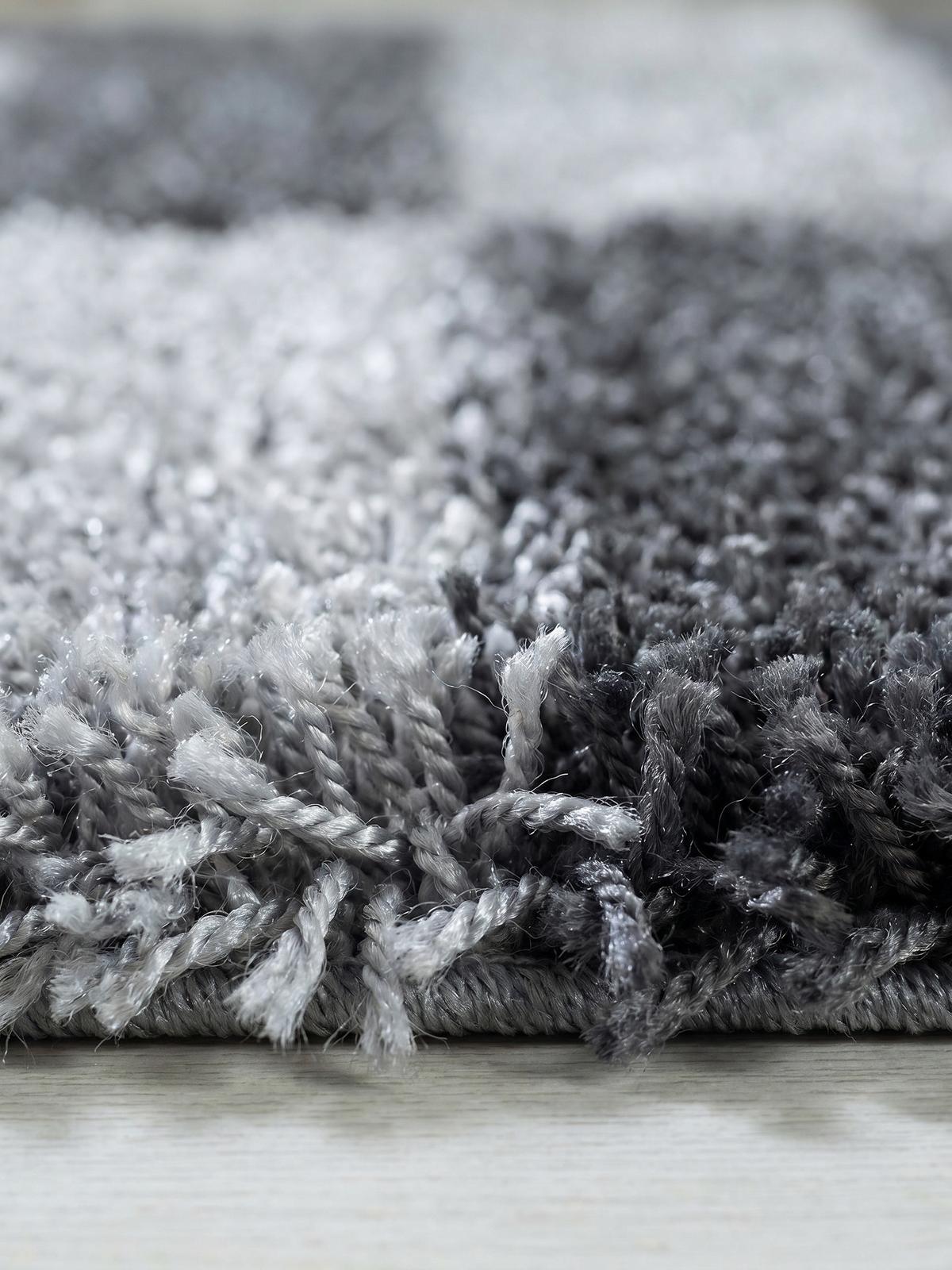 HOCHFLORTEPPICH WERFEN, kariert, Grau, 80 x 250 cm - Grau, Textil (80/250cm) - KADIMA DESIGN