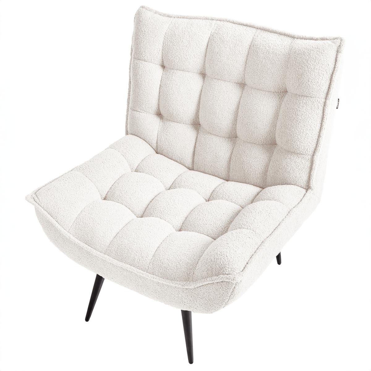 SESSEL Weiß Alvesta - Schwarz/Weiß, Textil (73/92/79cm) - Beliani