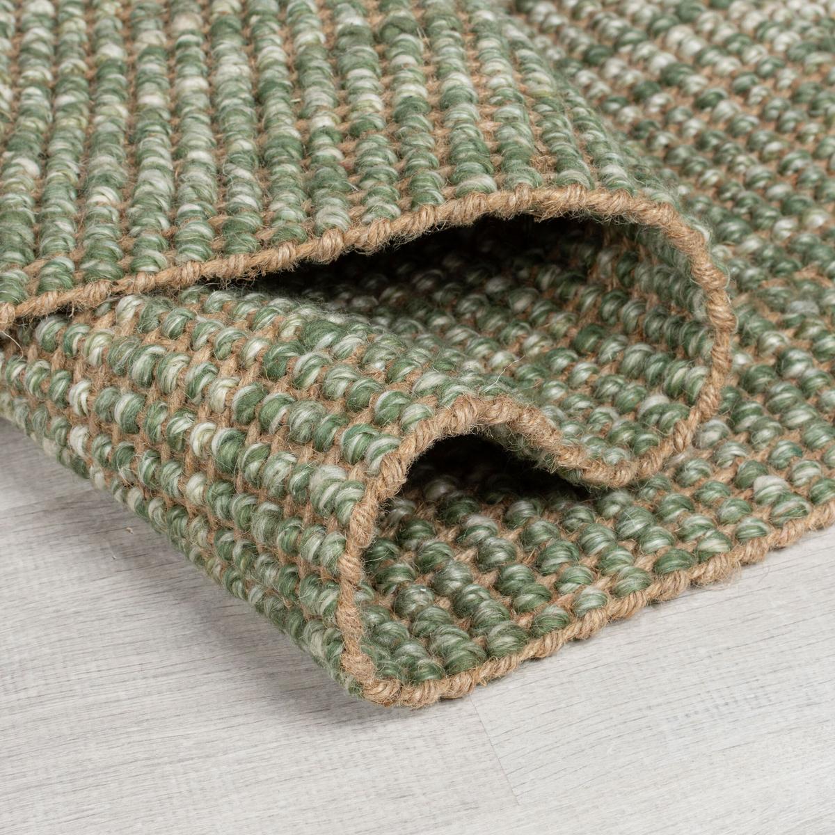 JUTETEPPICH handgewebt WEAVER, einfarbig, Grün, 200 x 290 cm - Grün, Textil (200/290cm) - KADIMA DESIGN