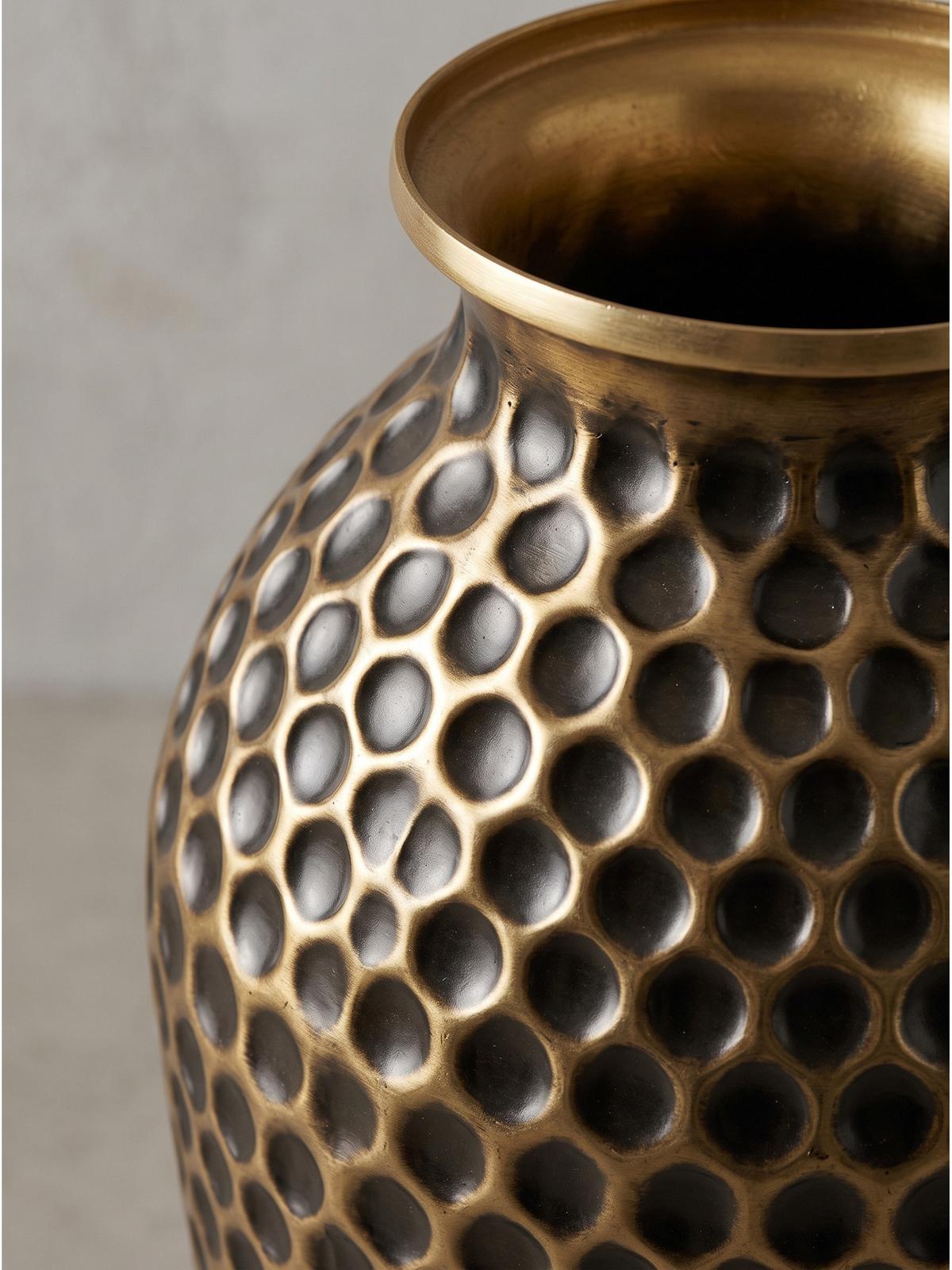 VASEN 2er-Set MANTOVA, Aluminium, handgefertigt, Gold, Ø 26 x 51 cm - Goldfarben, Metall (51cm) - KADIMA DESIGN