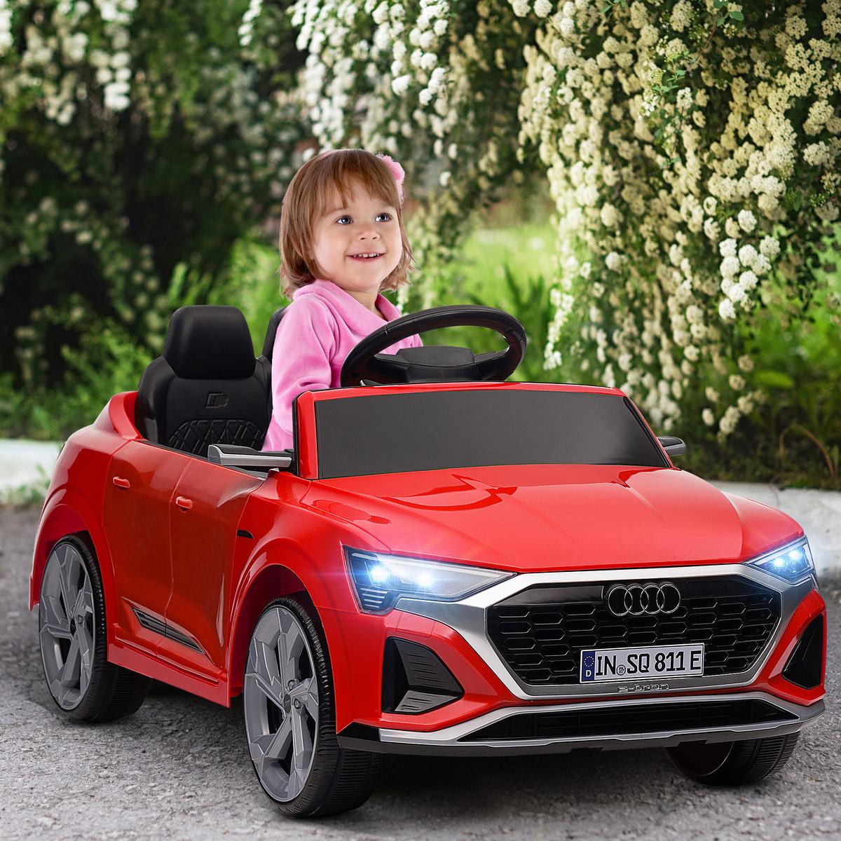 KINDER-ELEKTROAUTO, mit Fernbedienung, MP3 Musik & Hupe - Rot, Kunststoff (98/49.5/43cm) - AIYAPLAY