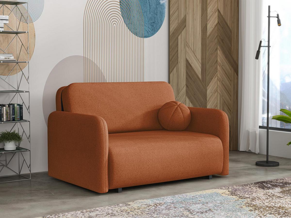 SCHLAFSOFA Viva Sun II - Schwarz/Orange, Holz/Textil (130/85/103cm) - MIRJAN24