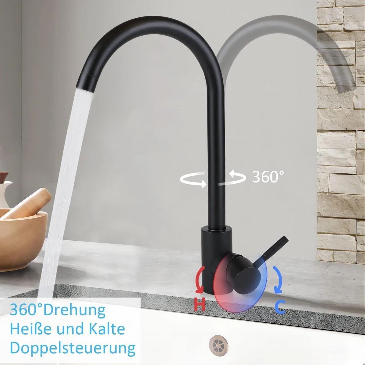 KÜCHENARMATUR SUSANNE 19/6/33 cm - Schwarz, Metall (6/33/19cm) - Nettlife