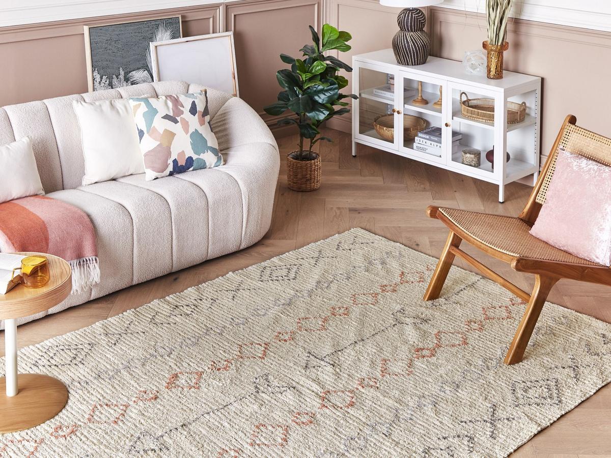 KURZFLOR-TEPPICH Dispur 230/160 cm - Beige, Textil (160/230cm) - Beliani