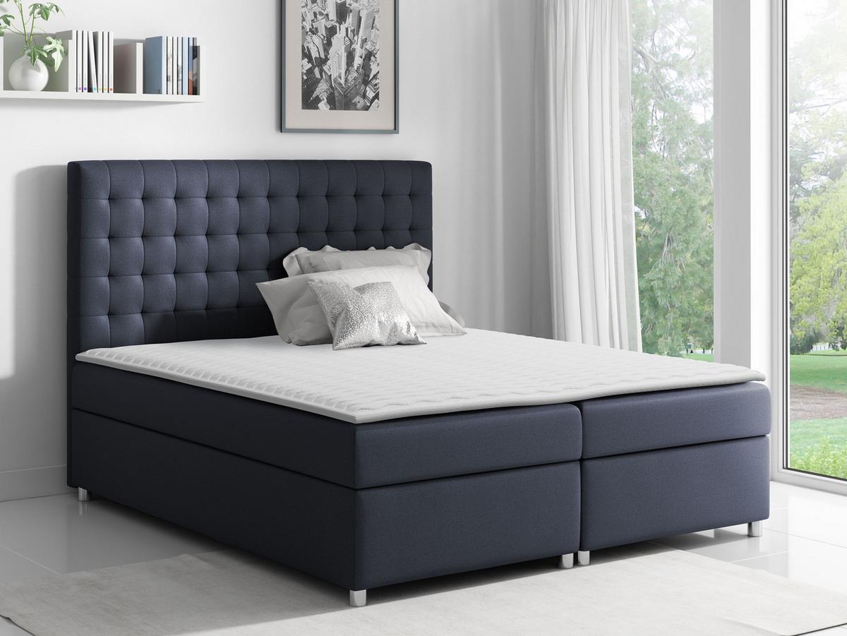 BOXBETT Asti - H3 - Blaugrau, Holz (180/200cm) - MIRJAN24