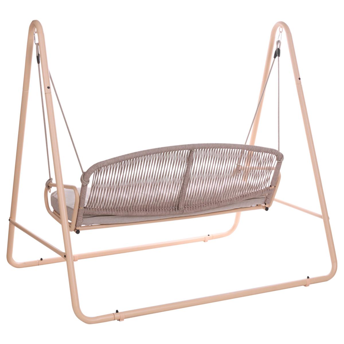 HOLLYWOODSCHAUKEL Metall Beige Norcia - Beige, Metall (172/156/119cm) - Beliani