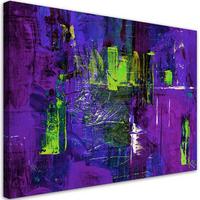 WANDBILD lila handgemalte abstraktion - Lila, Textil (60/40cm) - Feeby
