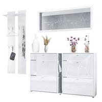 GARDEROBE Orlando Weiß Hochglanz - Weiß Hochglanz, Holzwerkstoff (215/210/28cm) - Vladon