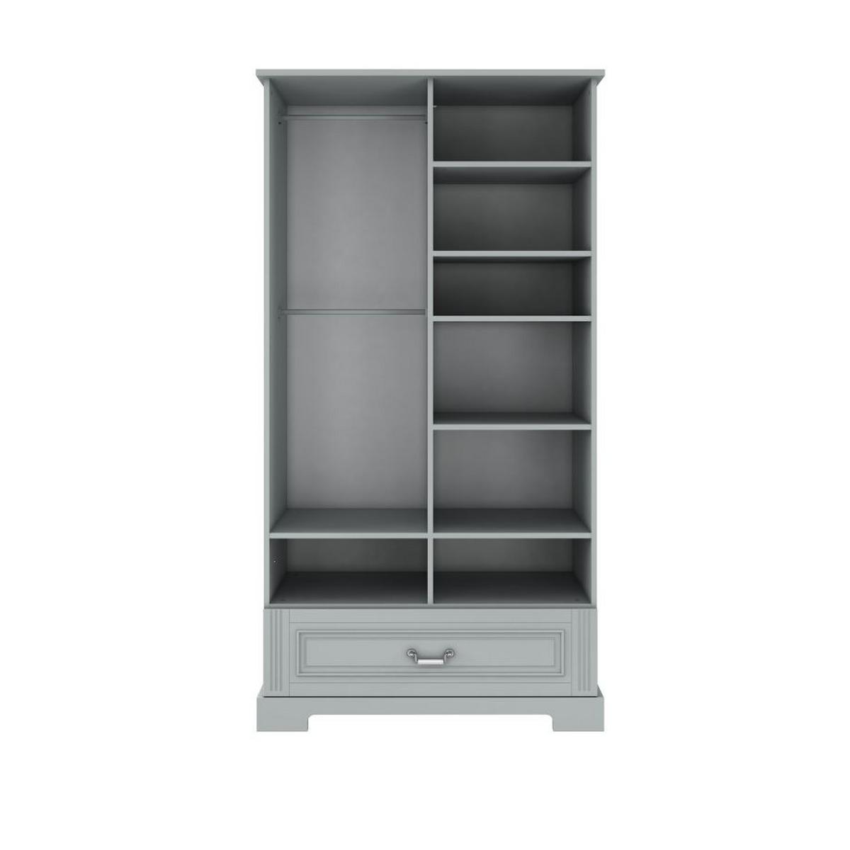 KINDERKLEIDERSCHRANK Ines, 2-türig – ideal für das Kinderzimmer Grau - Grau, Holzwerkstoff (102/193/51cm) - RAUMHIRSCH FURNITURE