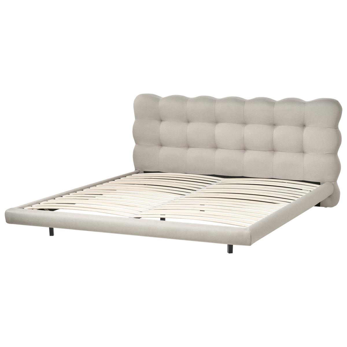 BETT mit Lattenrost 180/200 cm Stoff Beige Soulisse - Beige, Textil (180/200cm) - Beliani