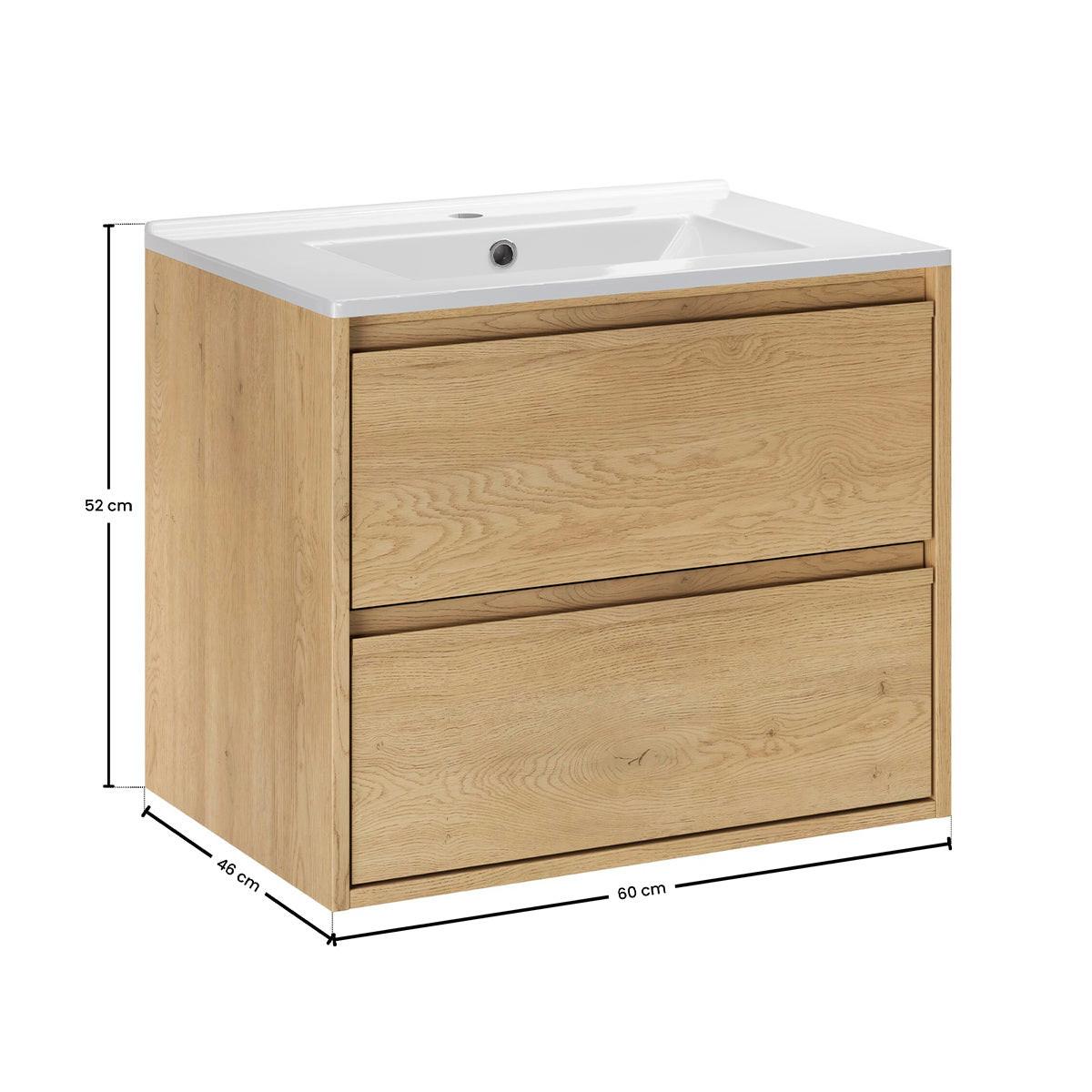 WASCHTISCH 61cm Edmé Holz - Braun, Holzwerkstoff (61/52/46cm) - Petits-meubles