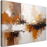 LEINWANDBILD, Abstraktion in Beige, Schwarz und Gold - Braun, Textil (120/80cm) - Feeby