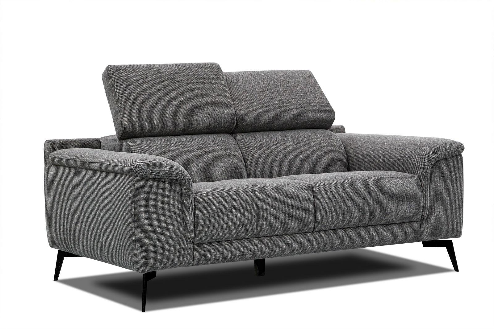 SOFA FIERO 2-Sitzer, dunkelgrau - Dunkelgrau/Schwarz, Holzwerkstoff/Textil (170/82/103cm) - Wozimo