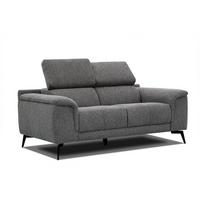 SOFA FIERO 2-Sitzer, dunkelgrau - Dunkelgrau/Schwarz, Holzwerkstoff/Textil (170/82/103cm) - Wozimo