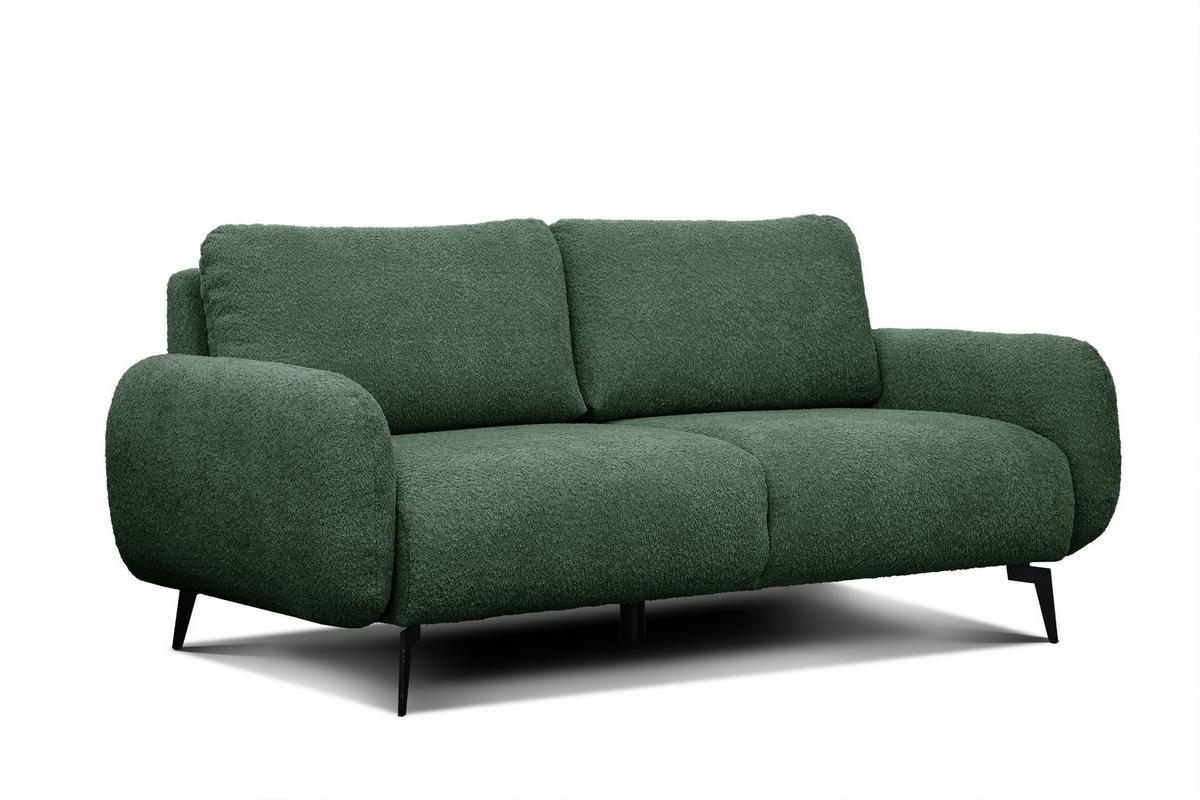 SOFA FEBE 3-Sitzer, olivgrün - Schwarz/Olivgrün, Holz/Textil (190/82/96cm) - Wozimo