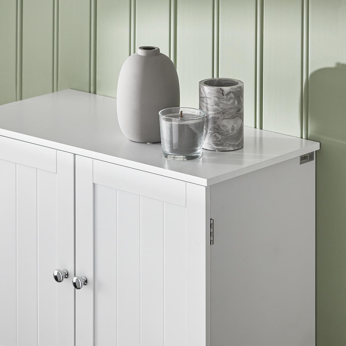 HÄNGESCHRANK Weiß - Weiß, Holzwerkstoff/Metall (60/60/30cm) - SoBuy