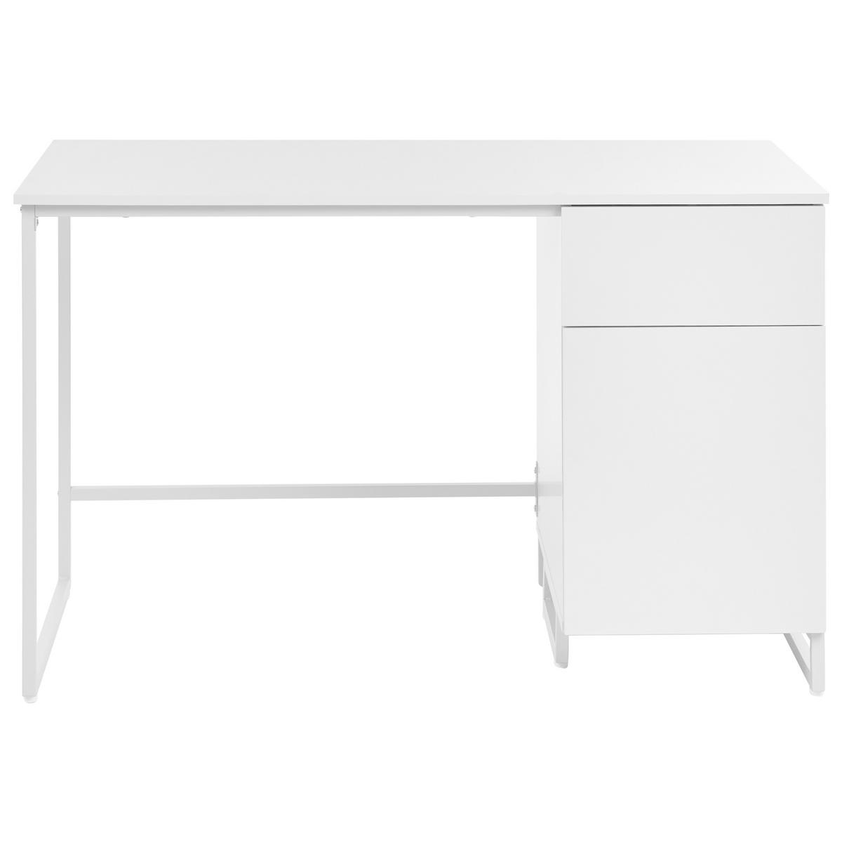 SCHREIBTISCH Weiß 120/60 cm Lexton - Weiß, Holzwerkstoff (60/120/75cm) - Beliani