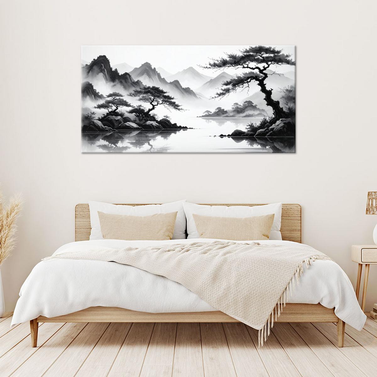 LEINWANDBILD Landschaften 100x50cm - Schwarz, Textil (100/50cm) - Feeby