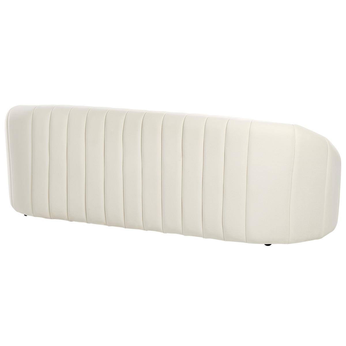 3-SITZER-SOFA Samtstoff cremeweiß Malung - Weiß, Textil (200/68/79cm) - Beliani