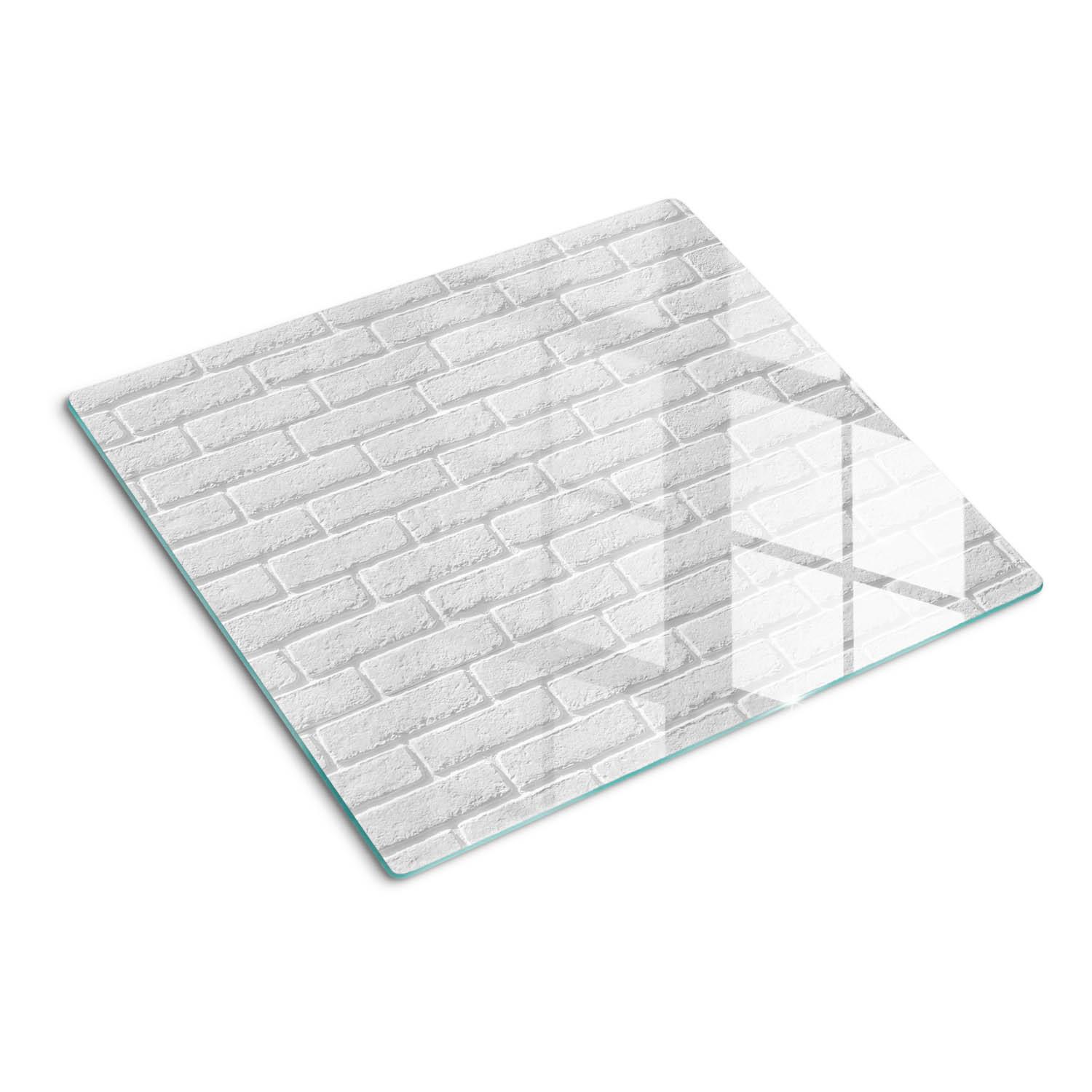 GLASPLATTE 60x52 cm Ziegelmauer - Weiß, Glas (60/0.4/52cm) - TULUP