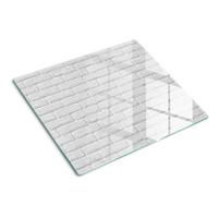 GLASPLATTE 60x52 cm Ziegelmauer - Weiß, Glas (60/0.4/52cm) - TULUP