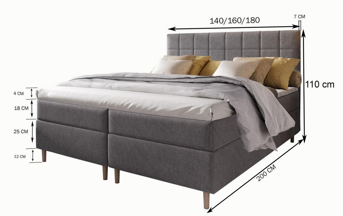 BOXBETT IBIZA 160x200 cm mit Matratze und Topper - Beige - Beige, Holz (160/200cm) - MASSENO