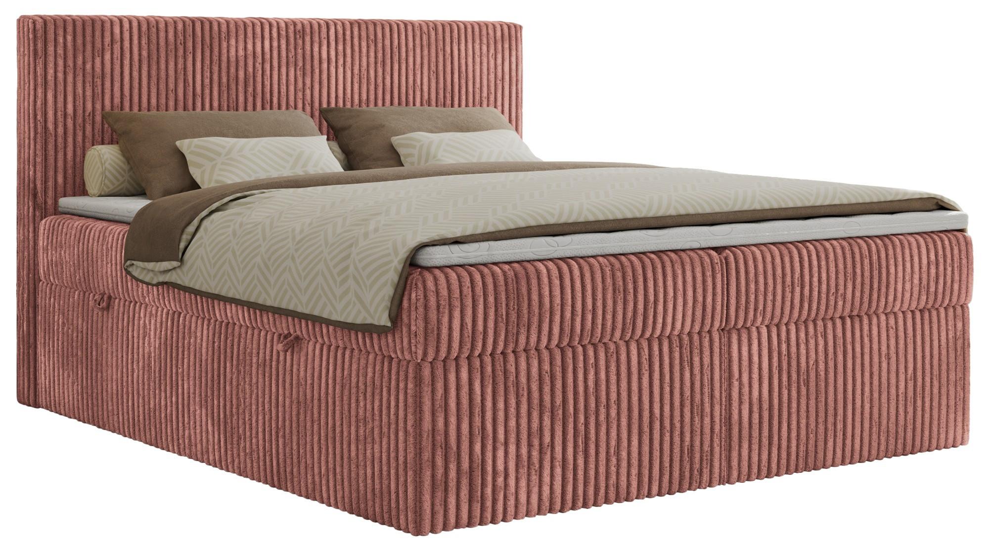 BOXBETT TILIANO 160/200 - Rosa Cord - H4 - Rosa, Textil (160/200cm) - MKS