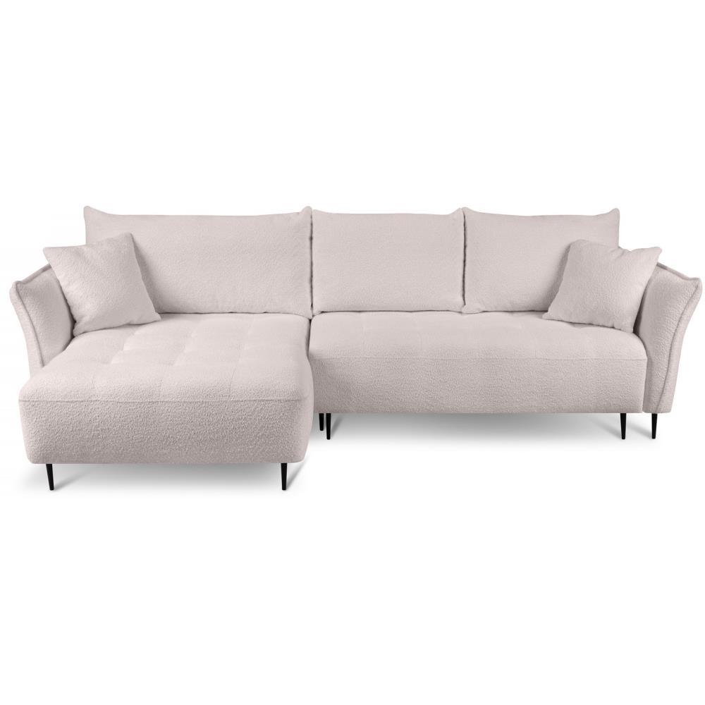 ECKSCHLAFSOFA Bari links rosa - Schwarz/Rosa, Textil (276/158cm) - Beautysofa