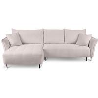 ECKSCHLAFSOFA Bari links rosa - Schwarz/Rosa, Textil (276/158cm) - Beautysofa