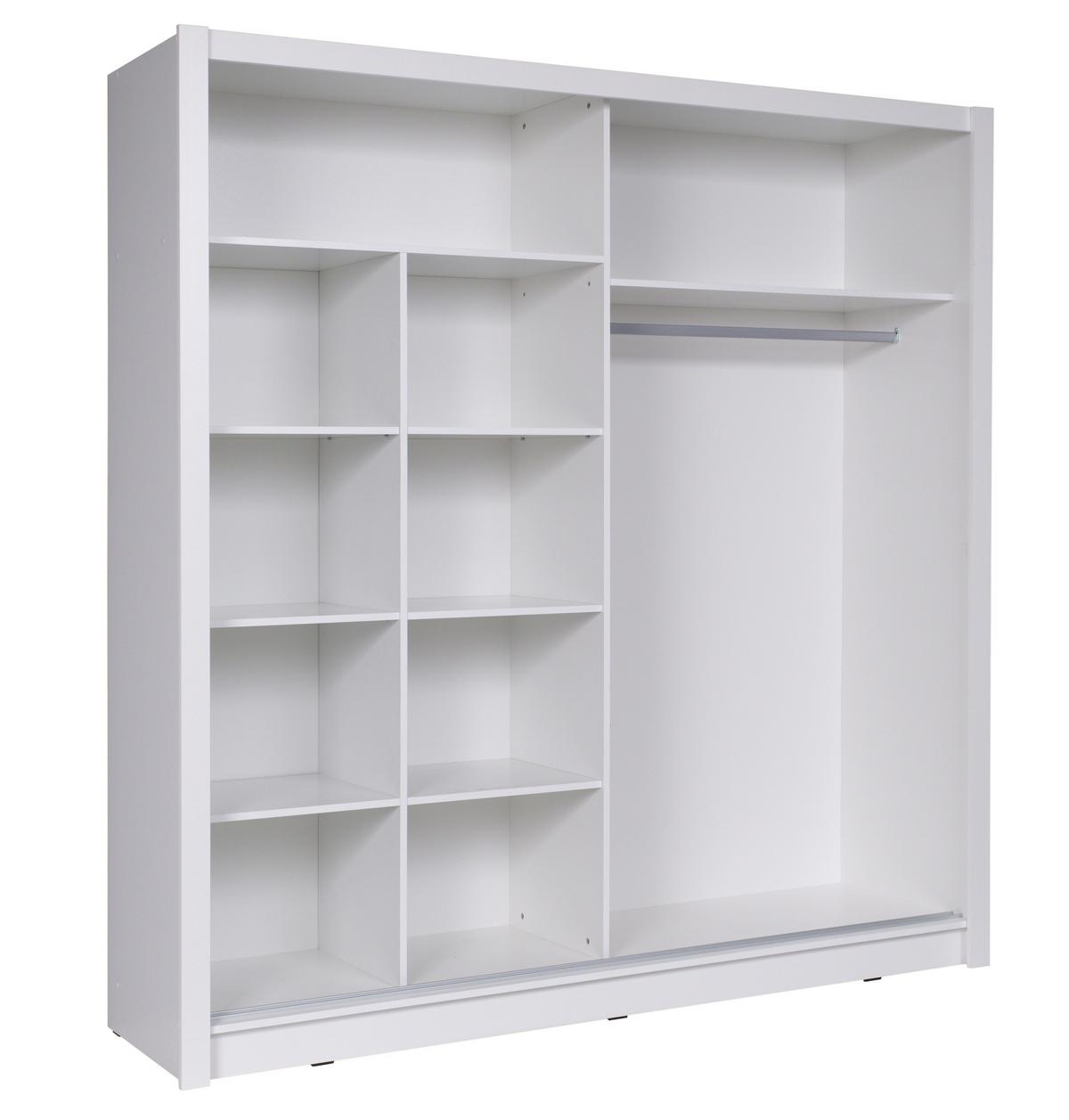 KLEIDERSCHRANK Weiß 204/215/62 - Weiß, Holzwerkstoff (204/215/62cm) - RAUMHIRSCH FURNITURE