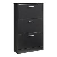 SCHUHSCHRANK Sykkylven - Schwarz, Holzwerkstoff (60/103/24cm) - [en.casa]