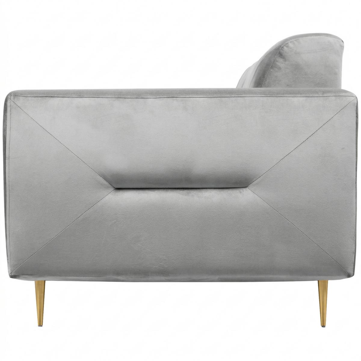 2-SITZER SOFA Venezia hellgrau mit goldenen Beinen - Goldfarben/Hellgrau, Textil/Metall (172/85/94cm) - Beautysofa