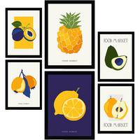 POSTER Set Mit 6 Lebensmittel Und Ernährungs Tropische Früchte A3 & A4 Rahmenlos - Klar, Papier (29/3cm) - Nacnic
