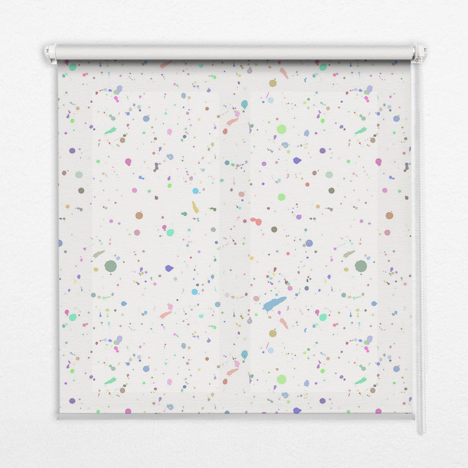 INNENROLLO - Fensterrollo - Rollo - 100x140 cm - Farbflecken - Blau, Kunststoff (100/140/0.5cm) - TULUP
