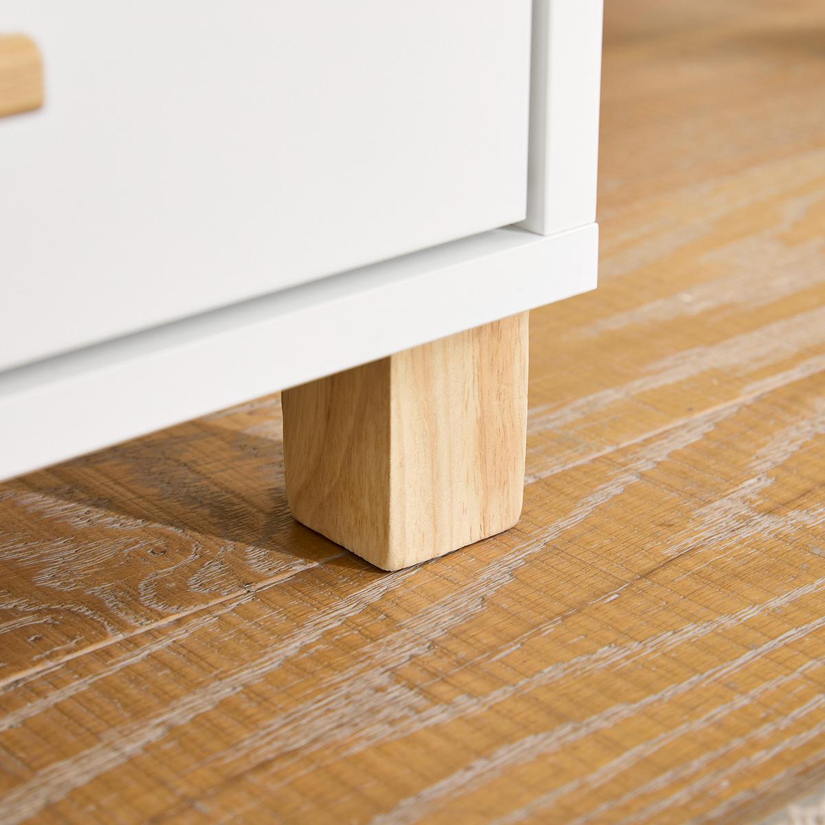 KOMMODE Weiß-Natur - Weiß/Naturfarben, Holz/Holzwerkstoff (90/75/45cm) - SoBuy