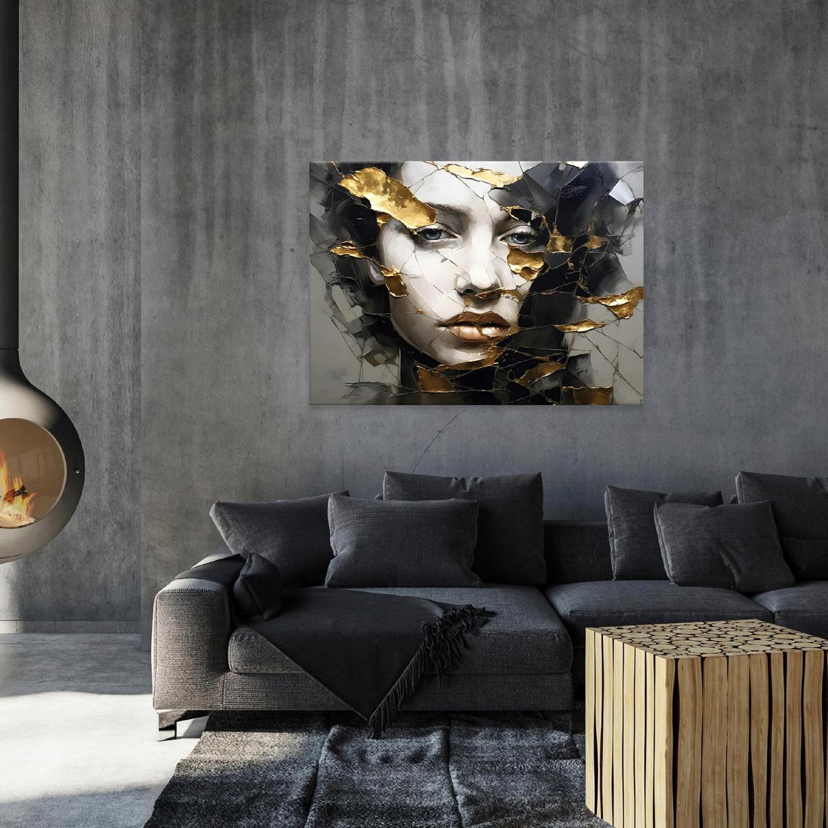 BILDER Abstrakt Frau 120x80 - Multicolor, Holzwerkstoff (120/80cm) - Wallarena