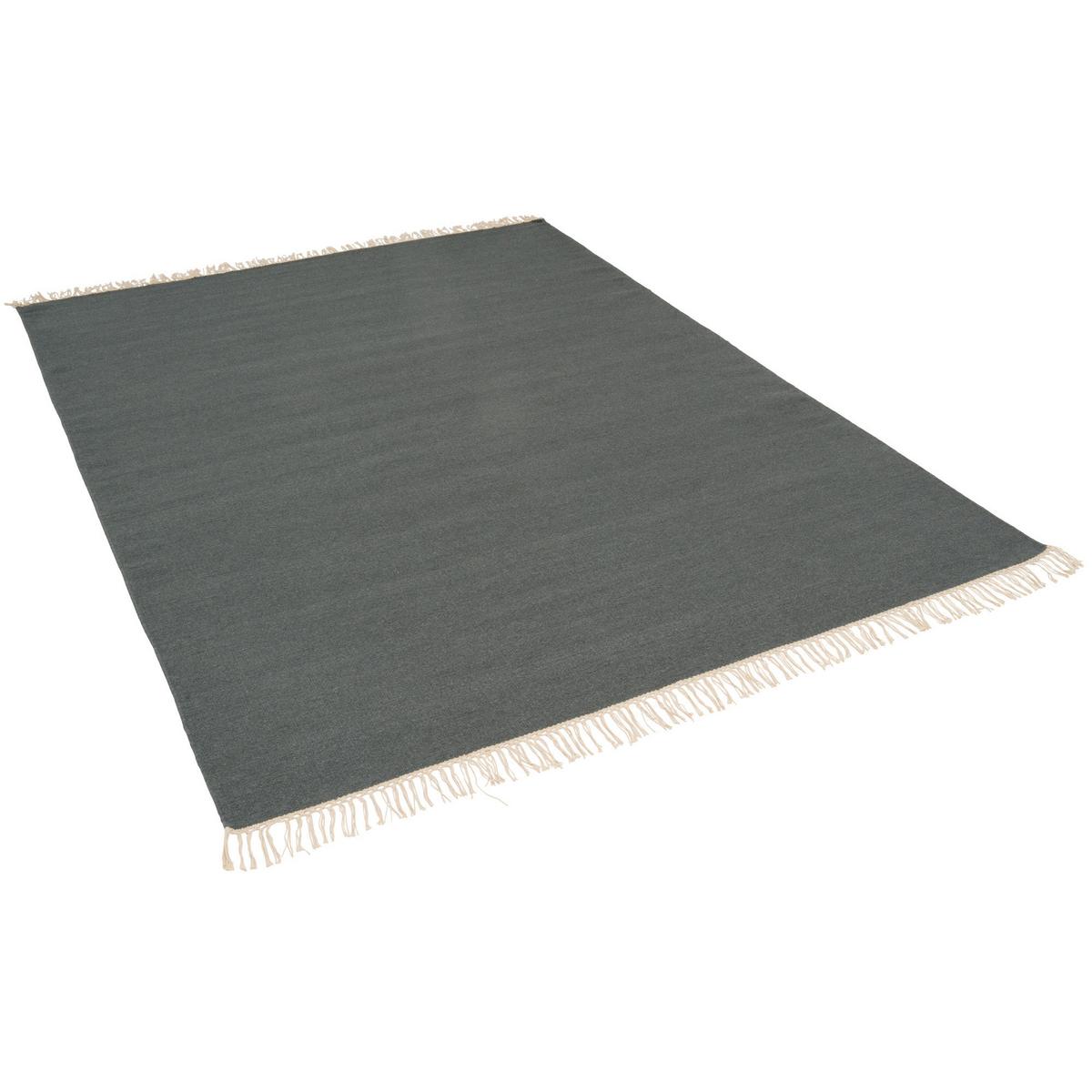 WOLLE NATUR TEPPICH KELIM MILA - Blaugrau, Textil (160/230cm) - Pergamon