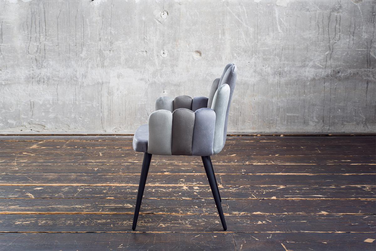 ESSZIMMERSTUHL FREJA Grau Velvet (1er-Set) - Grau, Kunststoff/Textil (58/85/56cm) - KAWOLA